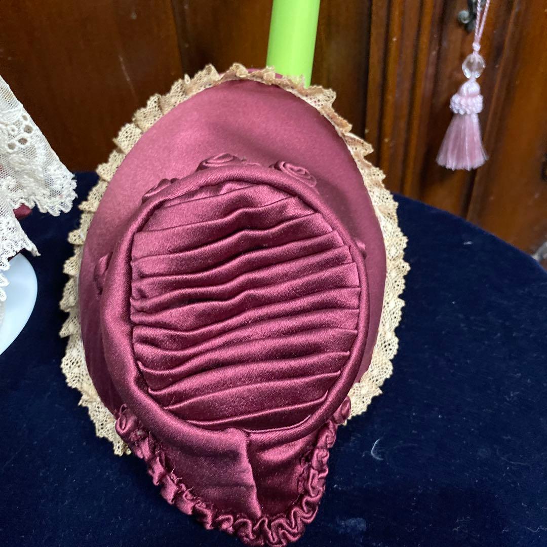 ハンドメイドFB14号シルクドレス、シルクベルベット、ボルドー