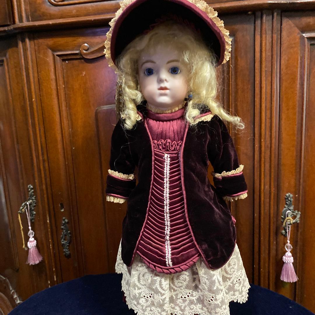 ハンドメイドFB14号シルクドレス、シルクベルベット、ボルドー