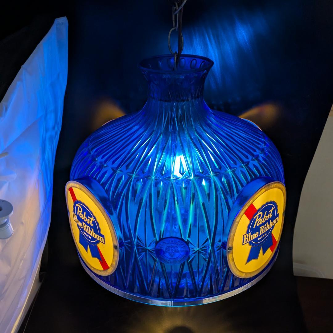 パブストブルーリボン 吊り下げライト ビンテージ照明 点灯確認済 エジソン球付