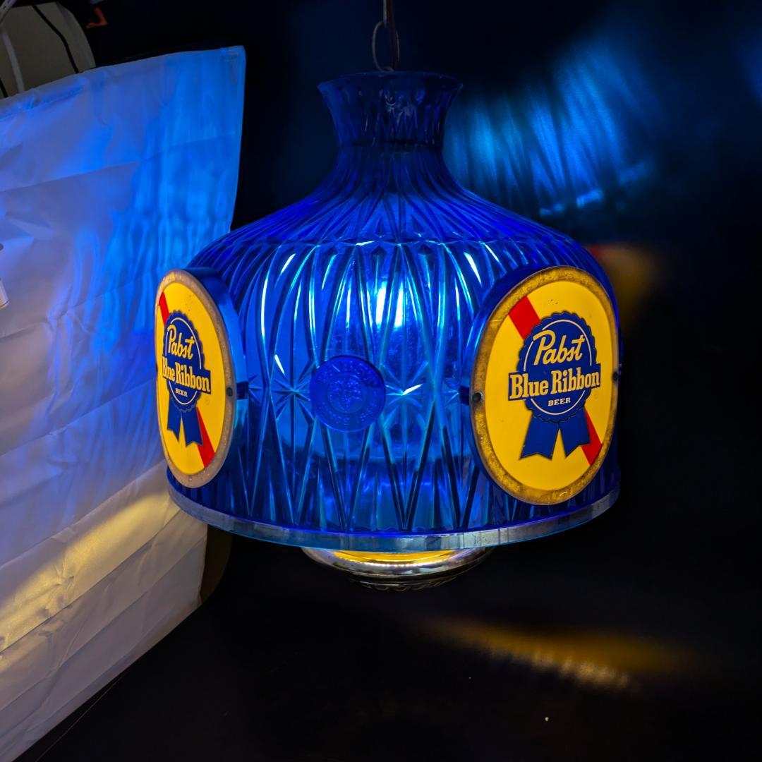 パブストブルーリボン 吊り下げライト ビンテージ照明 点灯確認済 エジソン球付