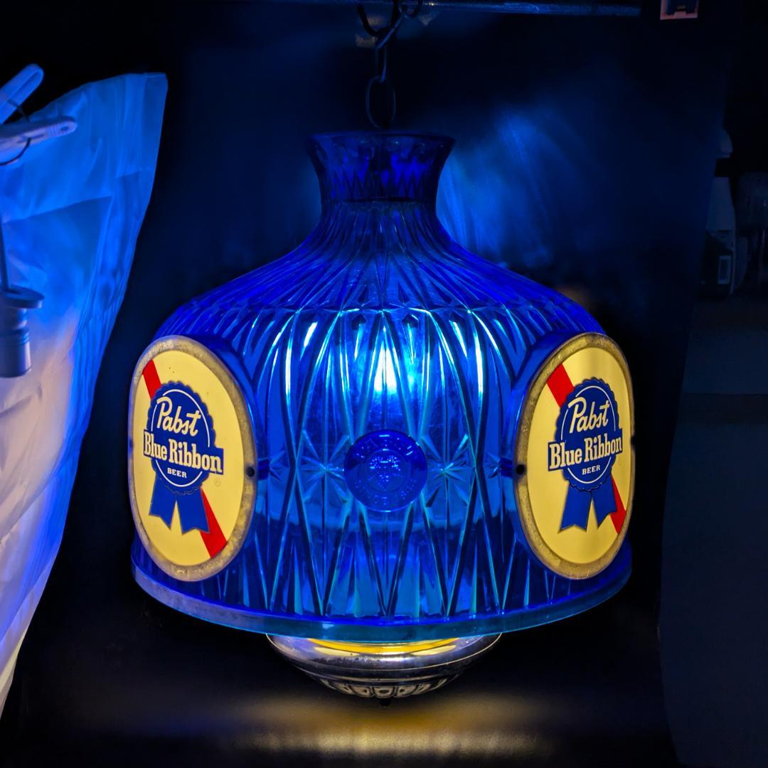 パブストブルーリボン 吊り下げライト ビンテージ照明 点灯確認済 エジソン球付