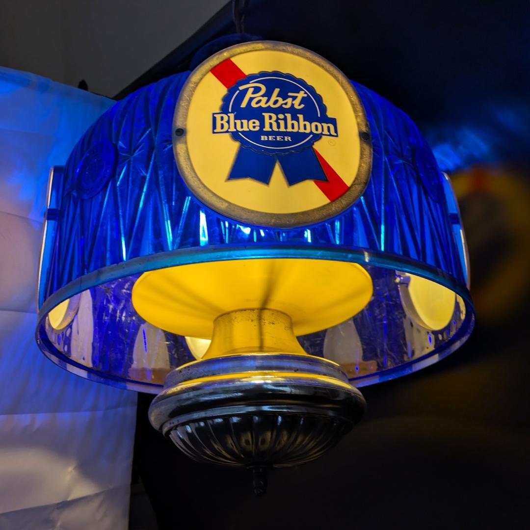 パブストブルーリボン 吊り下げライト ビンテージ照明 点灯確認済 エジソン球付