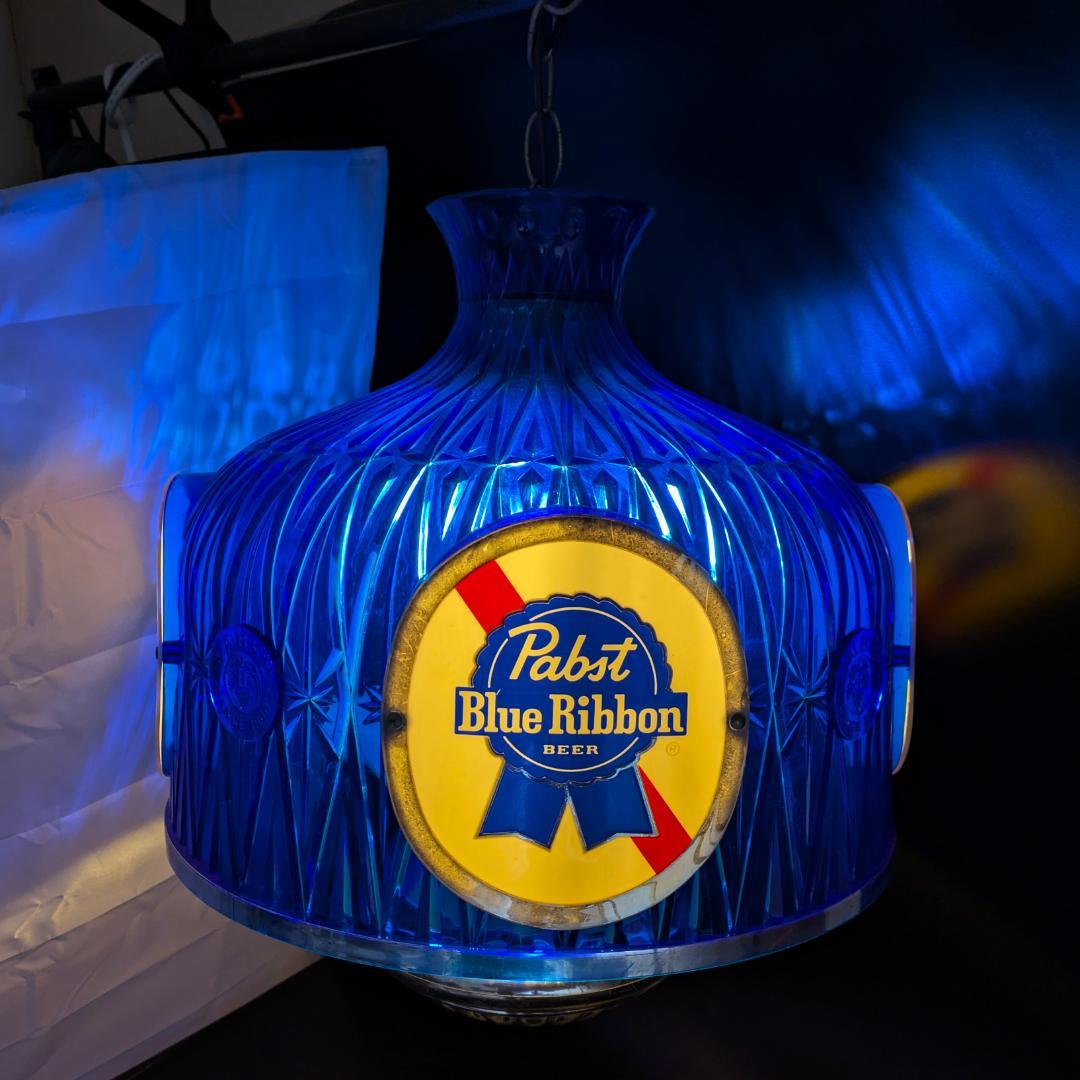 パブストブルーリボン 吊り下げライト ビンテージ照明 点灯確認済 エジソン球付