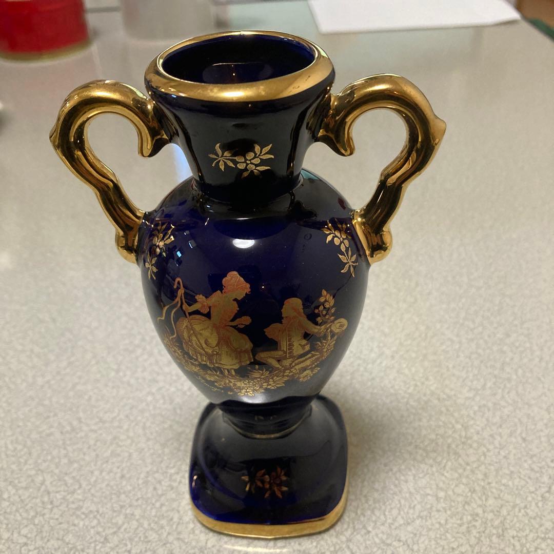 ヴィンテージ フランス製 リモージュ 花瓶 陶器 フラワーベース