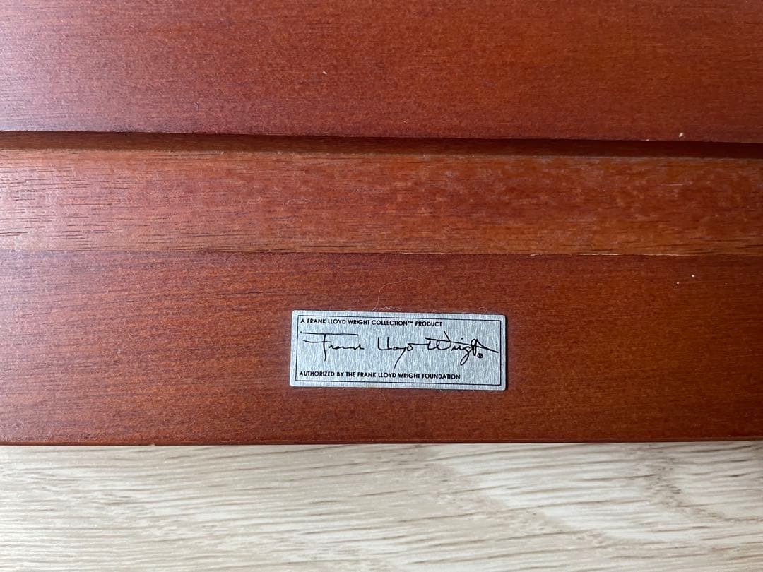 フランク・ロイド・ライト財団認定 ステンドグラス 銘板入り純正スタンド付