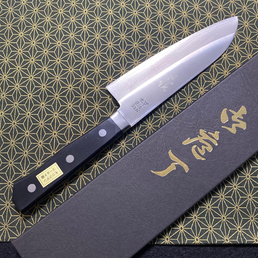 モリブデン 三徳 包丁 165mm V金 ゴールド 三層 本割込