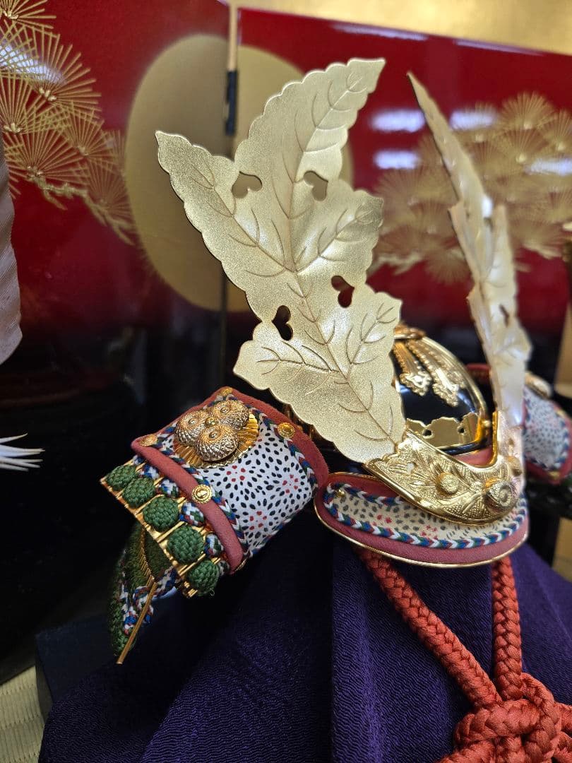 【展示品限り】五月人形　別所実正作 梶の葉兜 収納飾り　S45　※閉店セール※