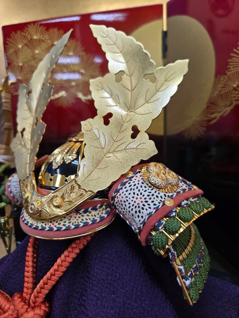 【展示品限り】五月人形　別所実正作 梶の葉兜 収納飾り　S45　※閉店セール※