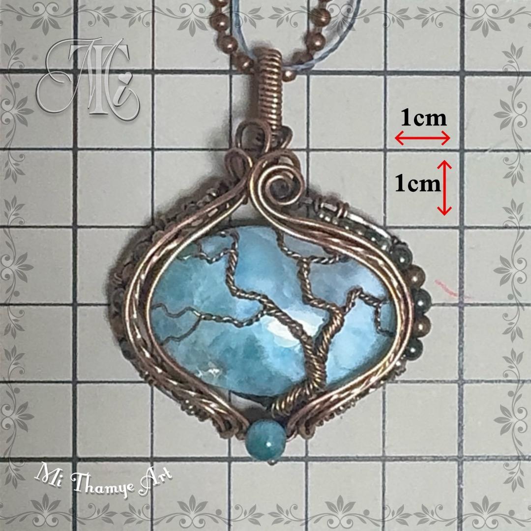 ラリマー・生命の樹デザインネックレス ( MT76)