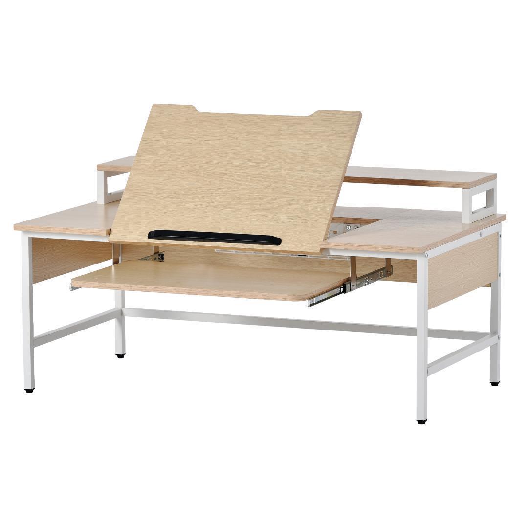 パソコンデスク 多段階調節ホルダー付き学習机 いくつのPC設備同時使用可能