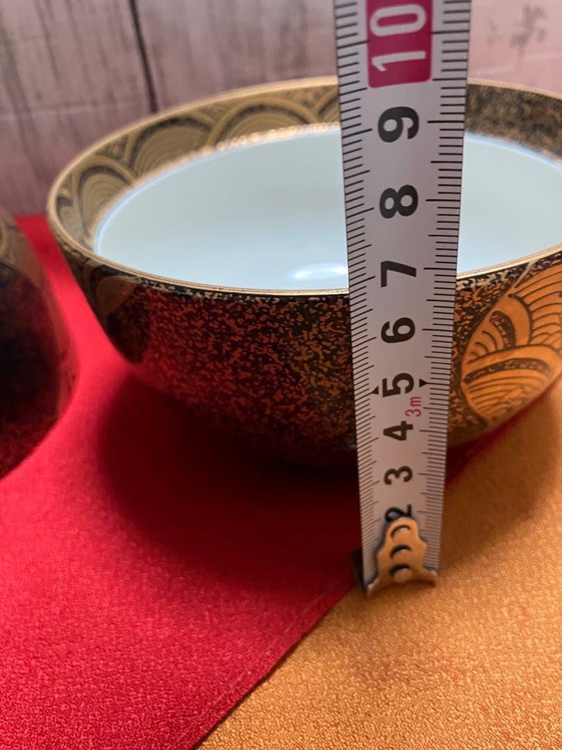 有田焼 金彩蒔絵鴛図 蓋碗 幸楽窯 おしどり 波千鳥 高級蓋付碗 2客