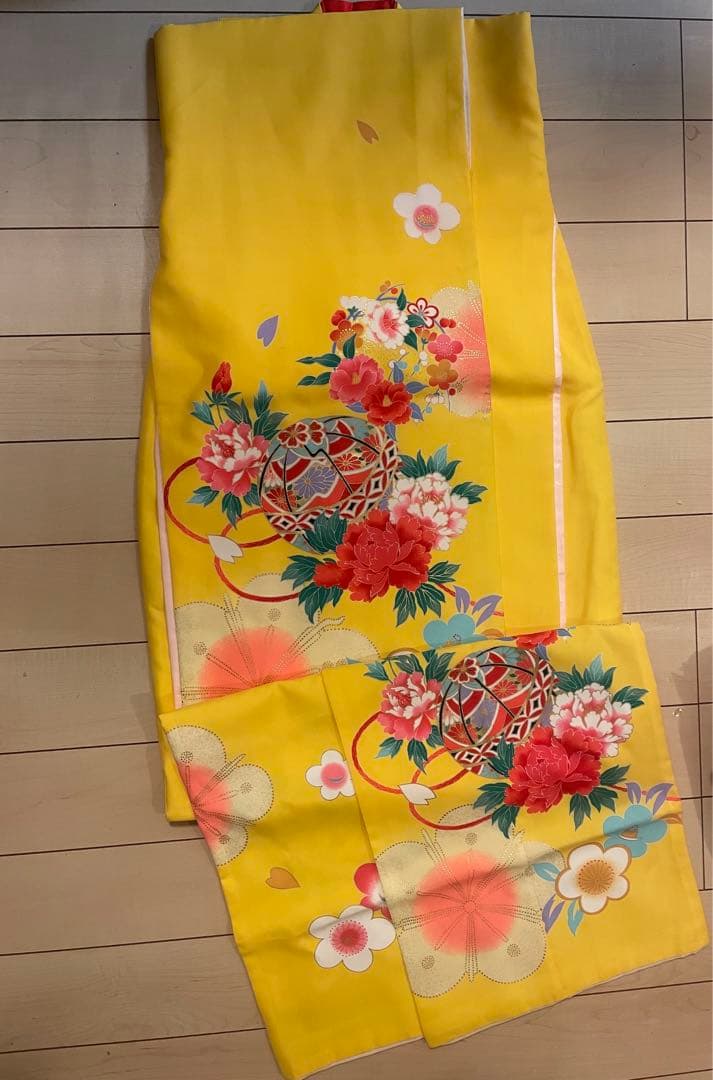 正月・七五三 七歳着物20点セット 黄色　身長約109〜115cm USED美品