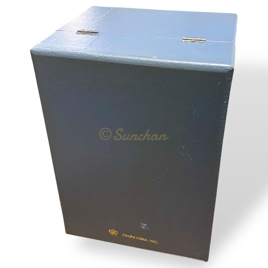 美品】 大倉陶園 OKURA 瑞鳥文花瓶 呉須更紗鳥絵 専用箱・商品タグ付き