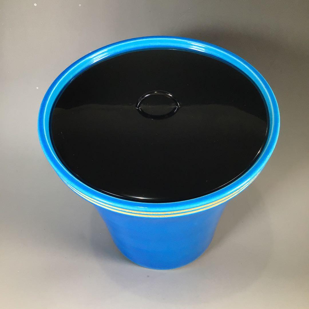 N665 水指 『平安 手塚祥堂造』『即中斎好写』『浅黄交趾』『末広