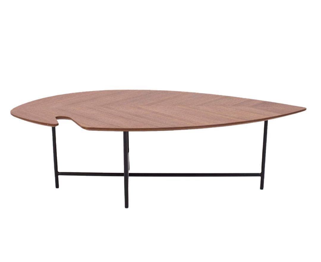 埼玉越谷市にて引き取り希望　サイドテーブル　コーヒーテーブル　葉型　木製