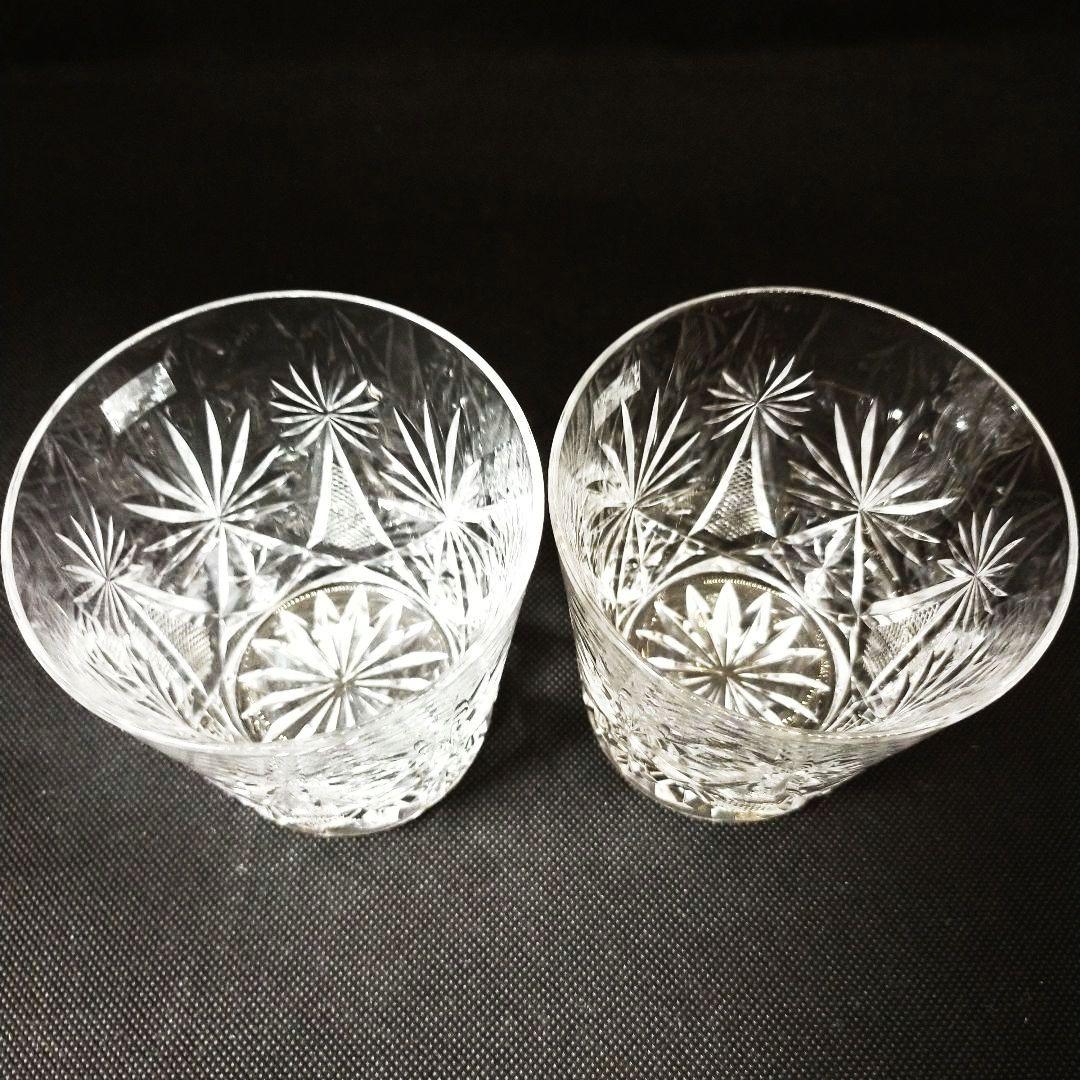 HOYA 最高峰 ミュージアム クリスタル 笹の葉底菊 ロックグラス ペア