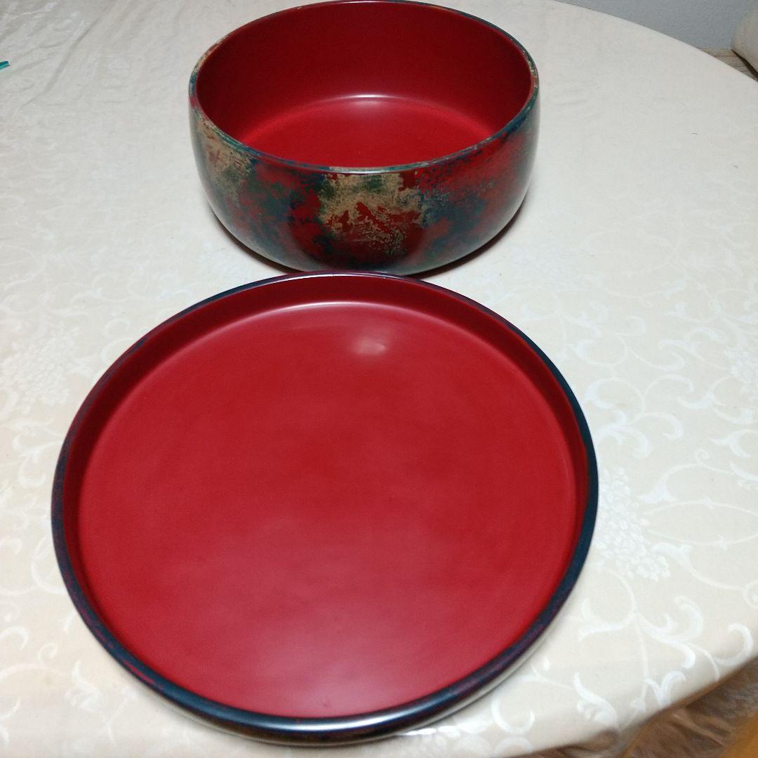 村上堆朱   三彩彫  茶櫃