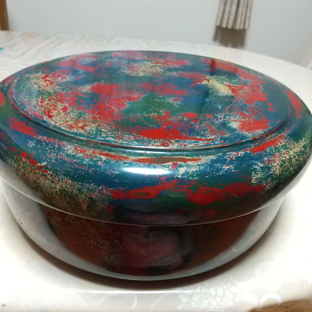 村上堆朱   三彩彫  茶櫃