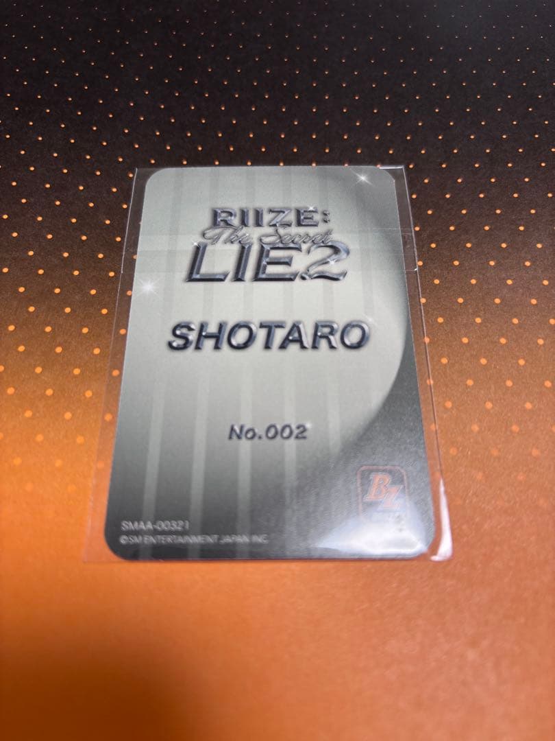 RIIZE トレカ ショウタロウ 002 SHOTARO FC特典 - メルカリ