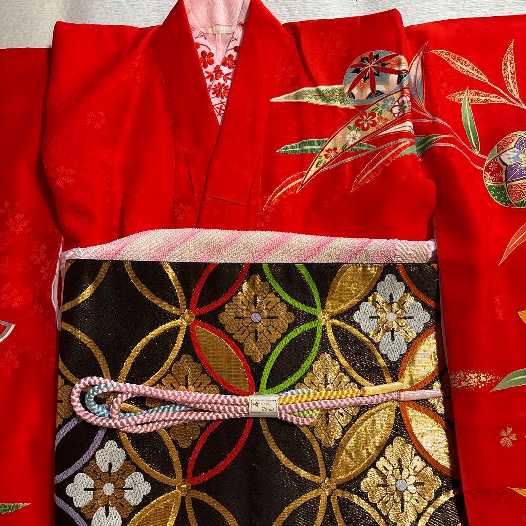 七五三　七歳正絹着物五点セット　未使用