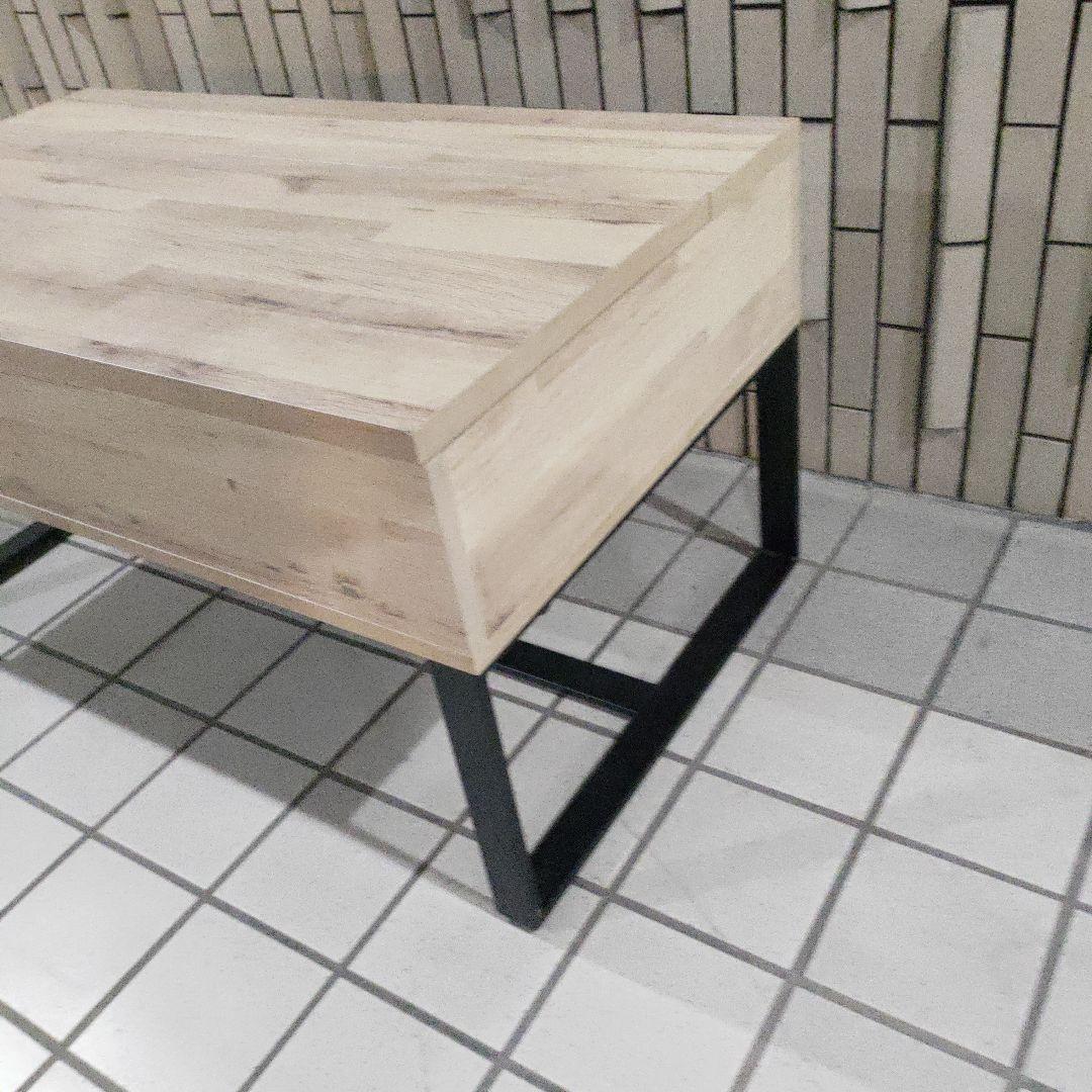 東谷 2WAYテーブル W90×D50 リビングテーブル 収納 高さ調整