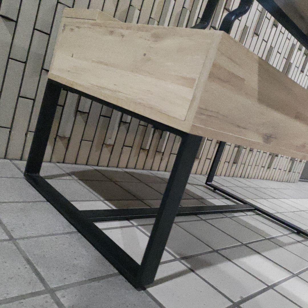 東谷 2WAYテーブル W90×D50 リビングテーブル 収納 高さ調整