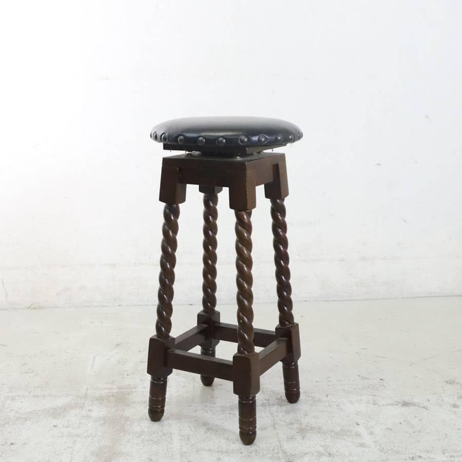 イタリア製 座面回転 バースツール ツイストレッグ アンティーク調 クラシカル