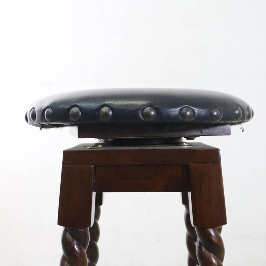 イタリア製 座面回転 バースツール ツイストレッグ アンティーク調 クラシカル