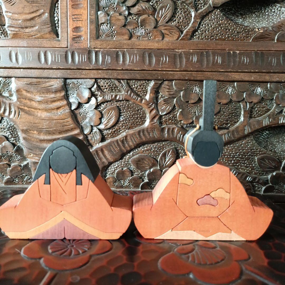 クラフト工房ウッドハウス◆木製 親王飾り◆作家　岩淵正岩淵幸子◆計３対 セット