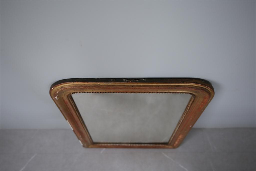 フランスアンティークルイフィリップ様式ミラー/ウォールミラー鏡(54-196)