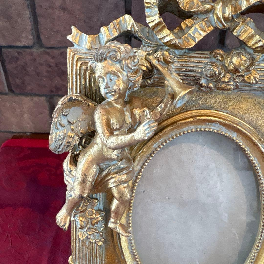 装飾的天使の金属製フォトフレーム