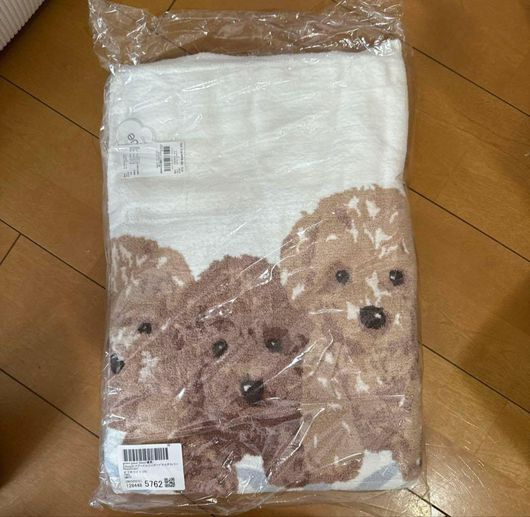 新品未使用 ジェラートピケ 「Sleep」トイプードルジャガードマルチカバー