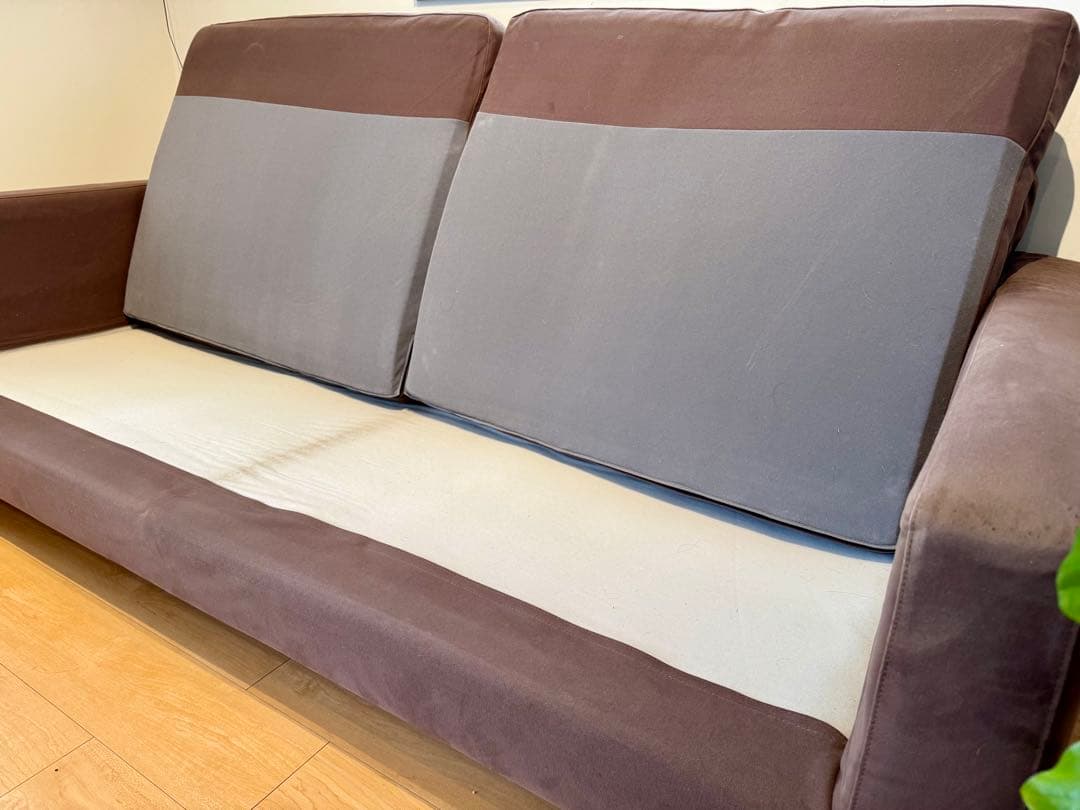 【美品】IDC大塚家具ソファ 3人掛 クエント Cuentoブラウン おまけ付