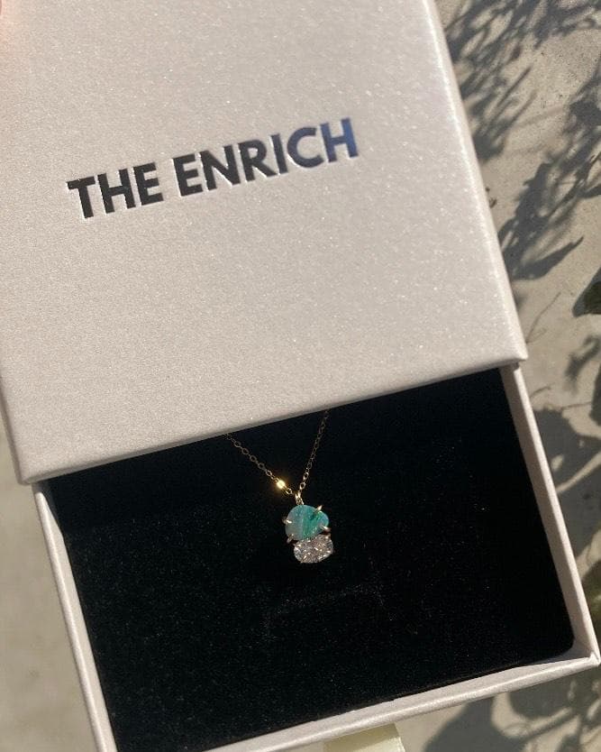 BOX付✨「海辺の星屑 ― オパールｘモアサナイト 14kgf ネックレス」