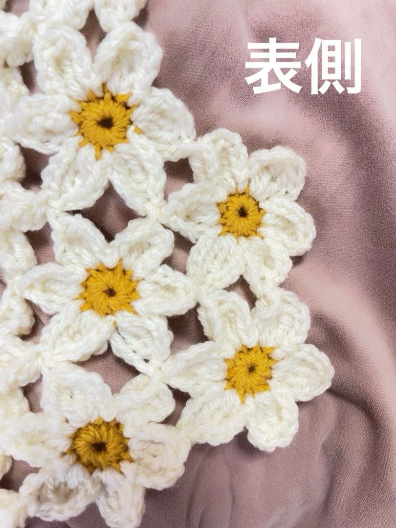 お花畑ブランケット マルチカバー ひざ掛け モチーフ編み ラグ マット