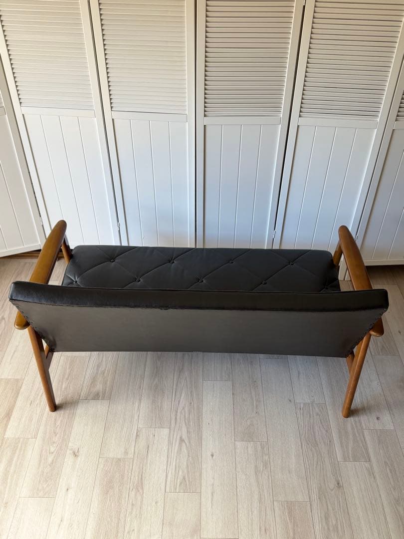 boys カリモク Kチェア ブラック 2P 2人掛け ソフトレザー