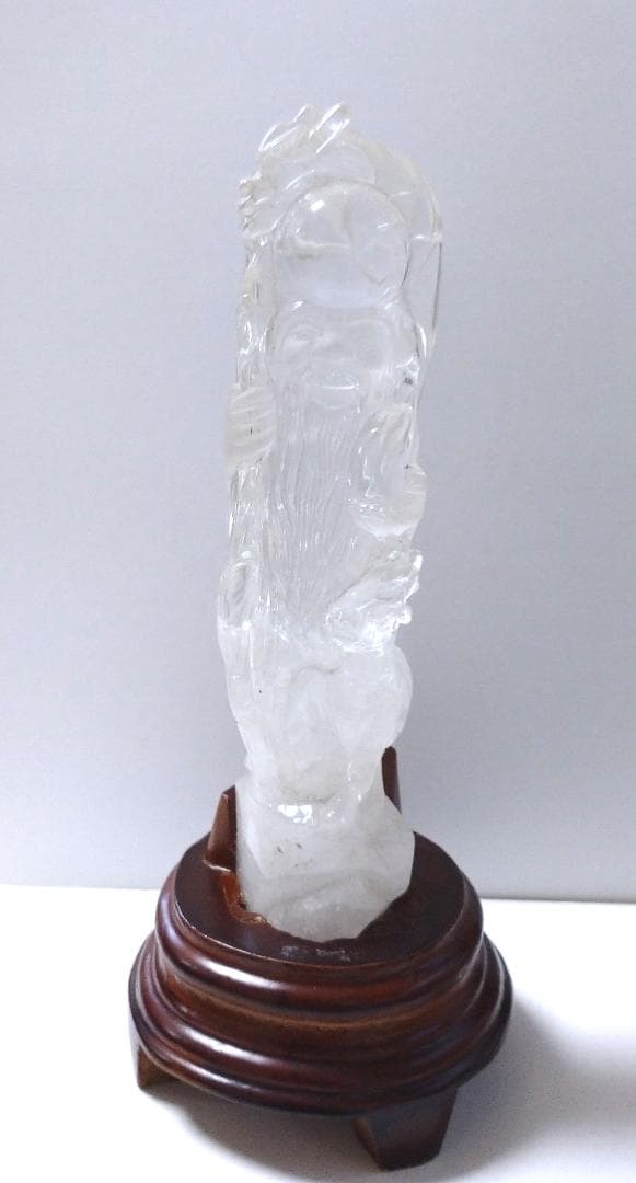 【開運】天然石　水晶　彫刻　置物　だるま　透明度抜群　癒し　パワー