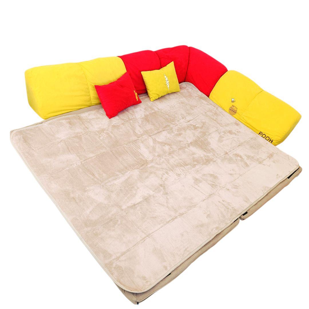 【1/2】ベルメゾン グータラグ くまのプーさん コーナーローソファーセット