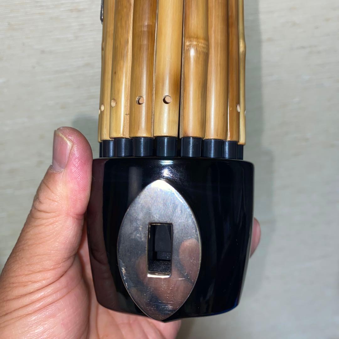 雅楽　鳳笙　竹造り　頭と根継プラスチック製　洗い調律済み