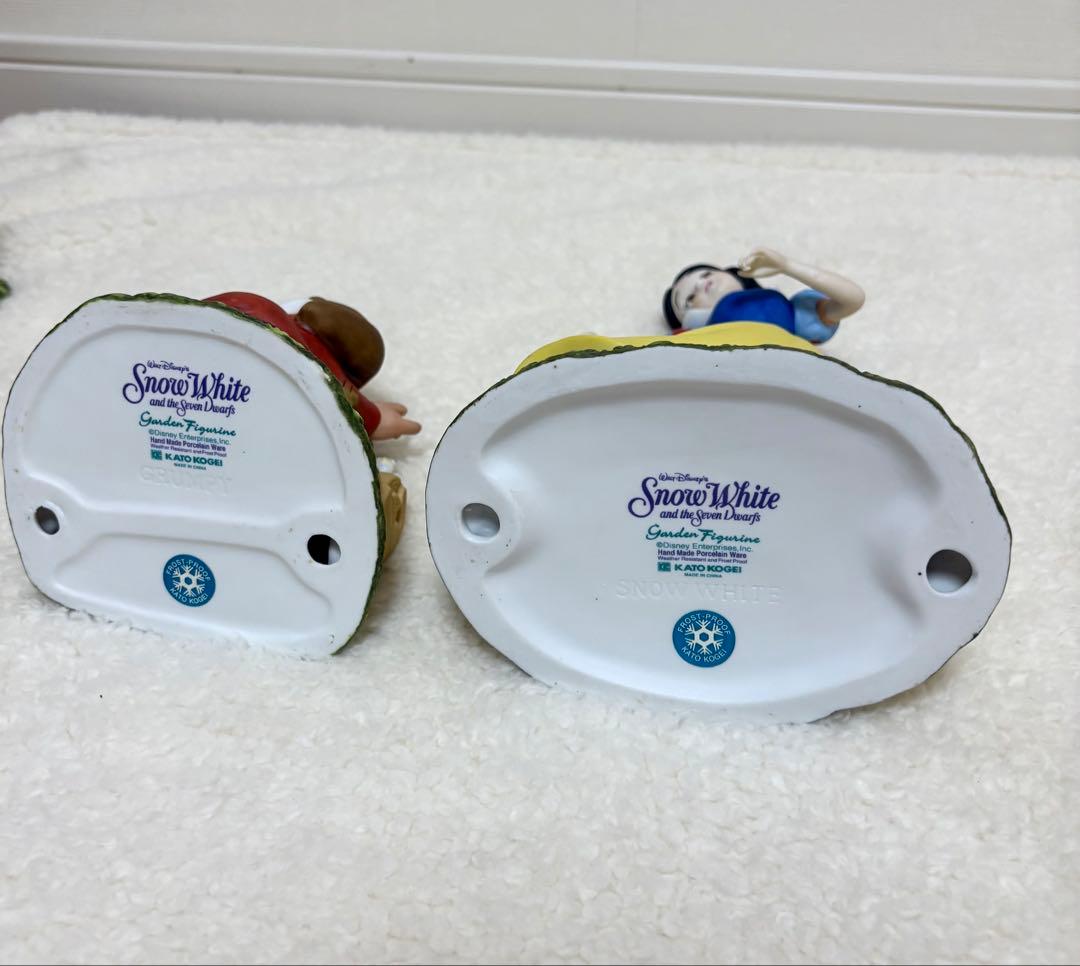【希少】 白雪姫 7人の小人　加藤工芸　陶器　置物　ガーデンオーナメント　白雪姫