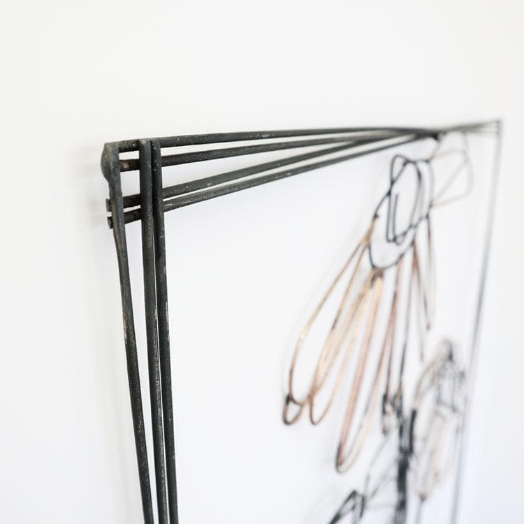 壁掛け飾り 花 アイアン ワイヤー