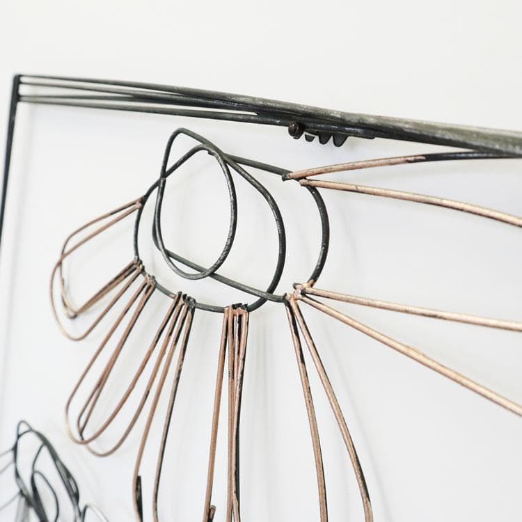 壁掛け飾り 花 アイアン ワイヤー