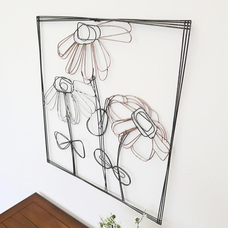 壁掛け飾り 花 アイアン ワイヤー