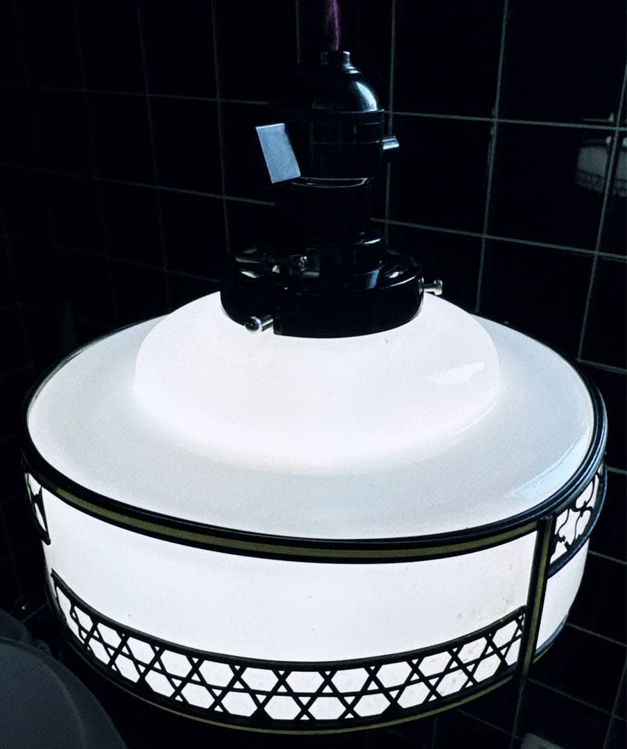 大正レトロ　電笠　乳白ガラス　昭和レトロ　照明　3点セット　現状品