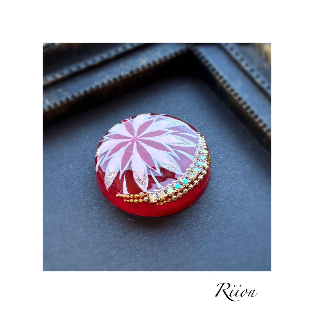 no.1078✨‪ꫛꫀꪝ手毬モチーフレジンヘアゴム✨赤