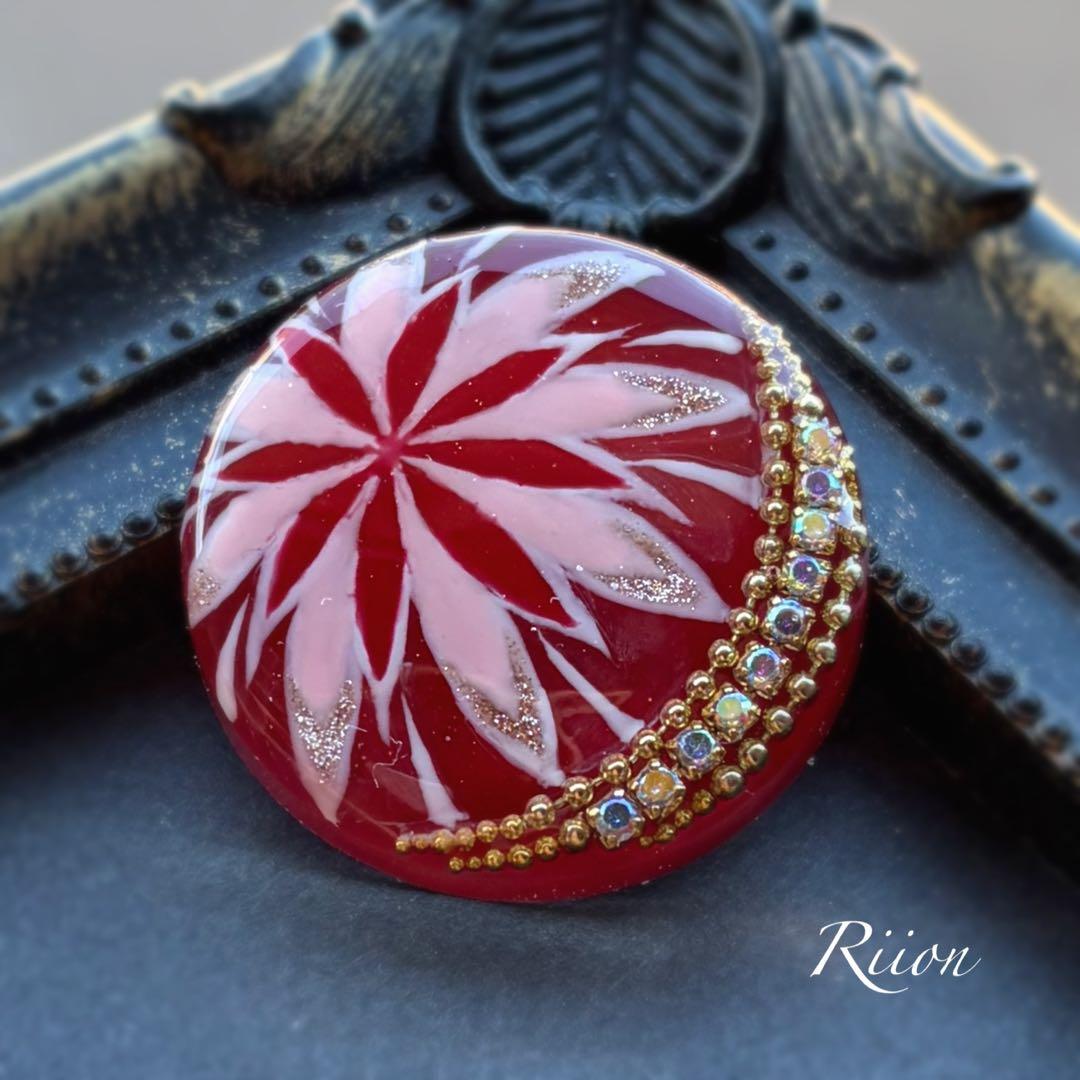 no.1078✨‪ꫛꫀꪝ手毬モチーフレジンヘアゴム✨赤