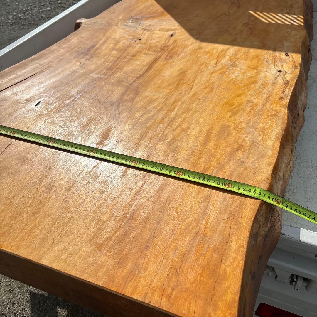 一枚板 無垢材 ダイニングテーブル 約200cm x 90cm トチノキ