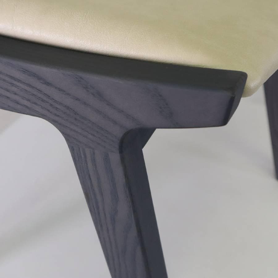 24年製 平田椅子製作所 ガド スツール カーボンアッシュ/合皮 アイボリー系