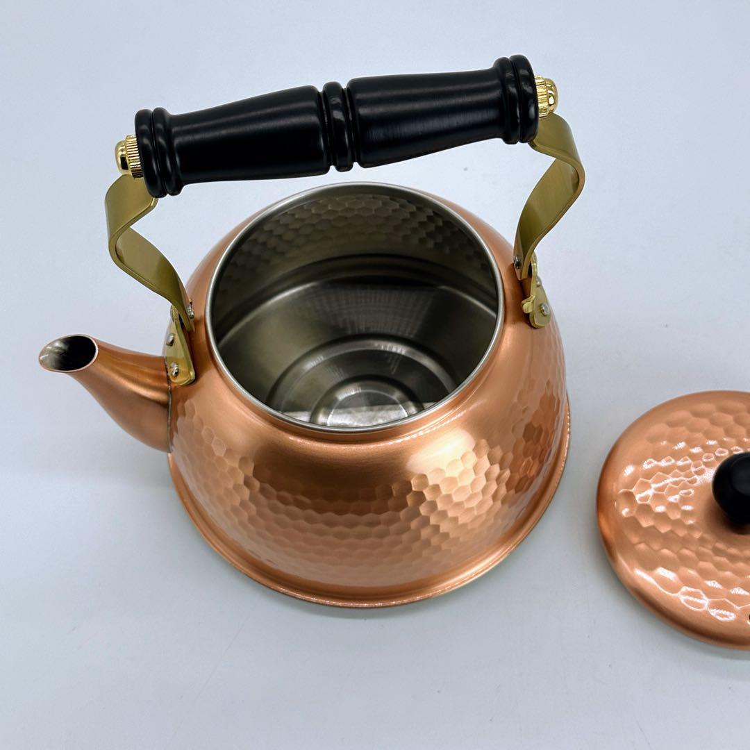 新品未使用 素銅 1.5L IH対応 鎚目入れケトル IH-3519 やかん