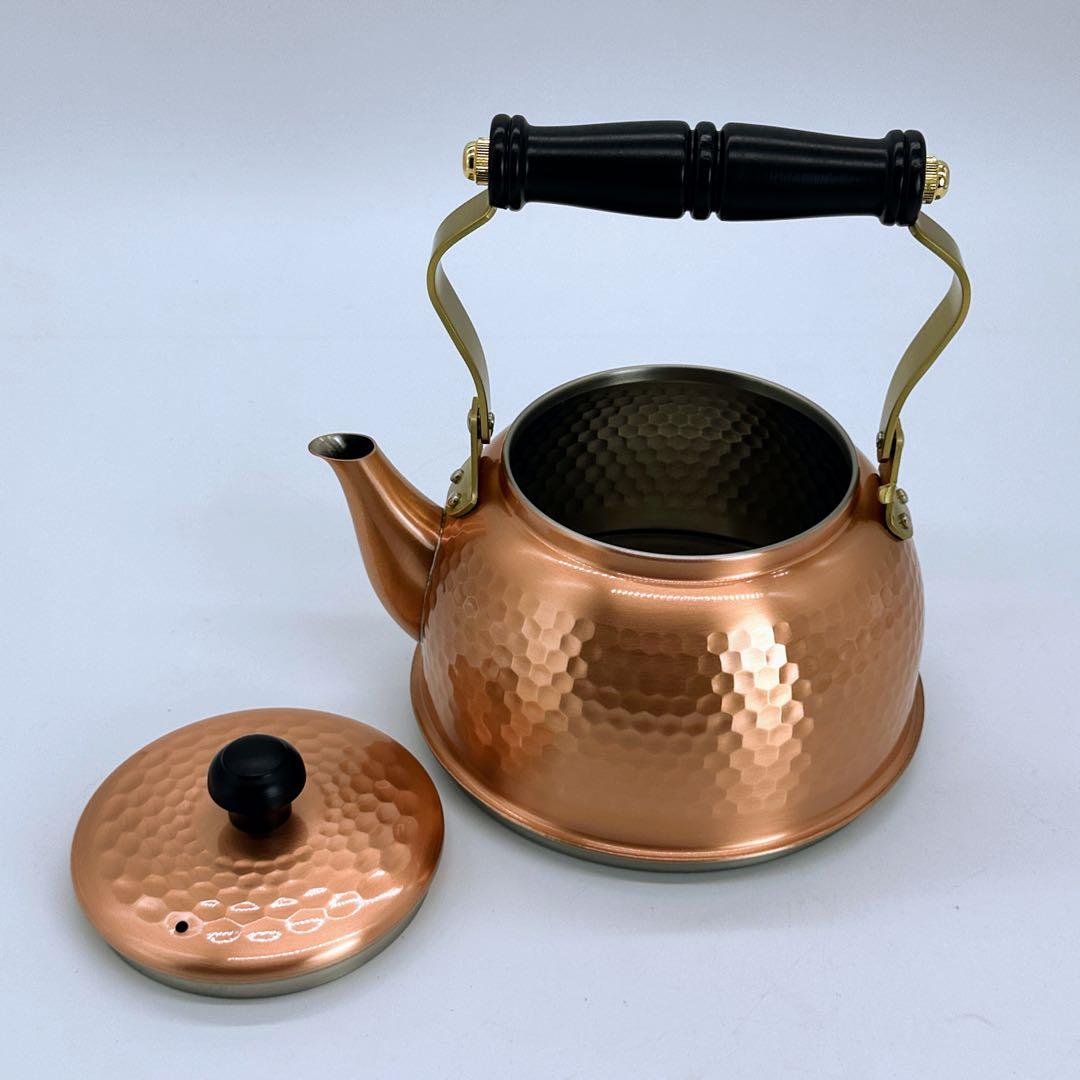 新品未使用 素銅 1.5L IH対応 鎚目入れケトル IH-3519 やかん